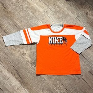 Nike Orange and Gray Football Long Sleeve Tee size 6